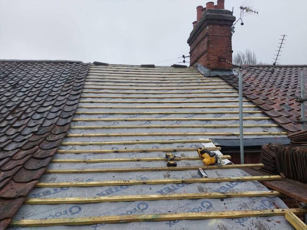 Roof felt and batten preparation