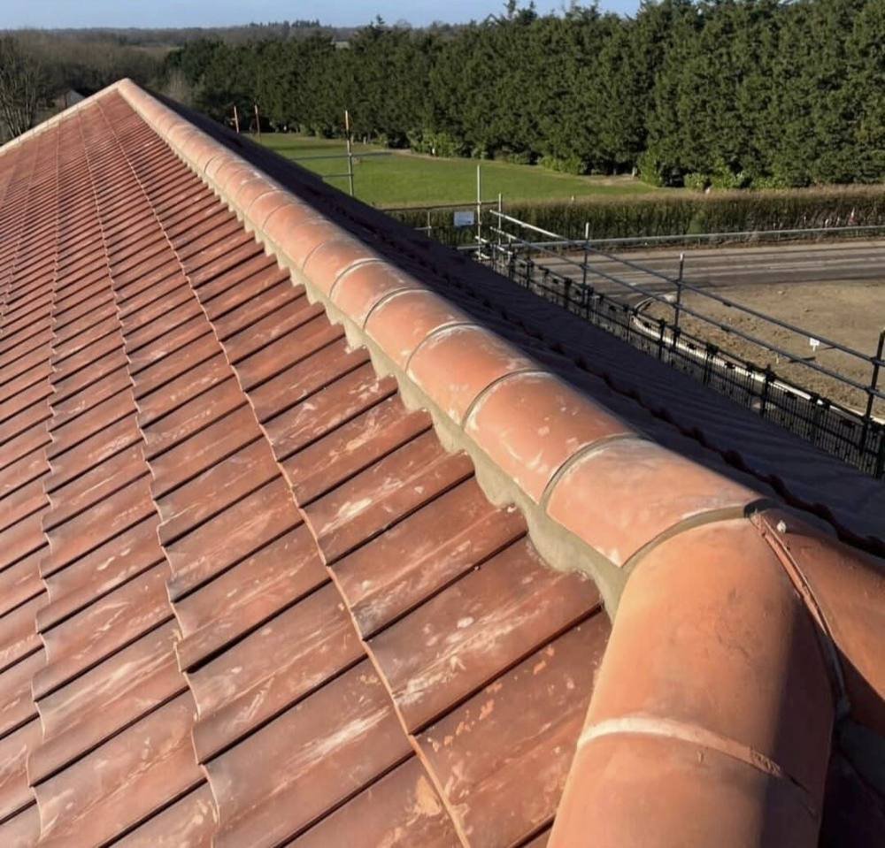 Ridge tile finishing detail